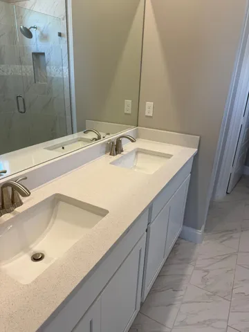a bathroom with a shower