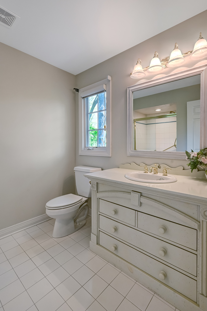 9301 Falling Waters Drive East Burr Ridge, IL 60527 - Photo 32 of 52 a bathroom with a toilet a sink and mirror