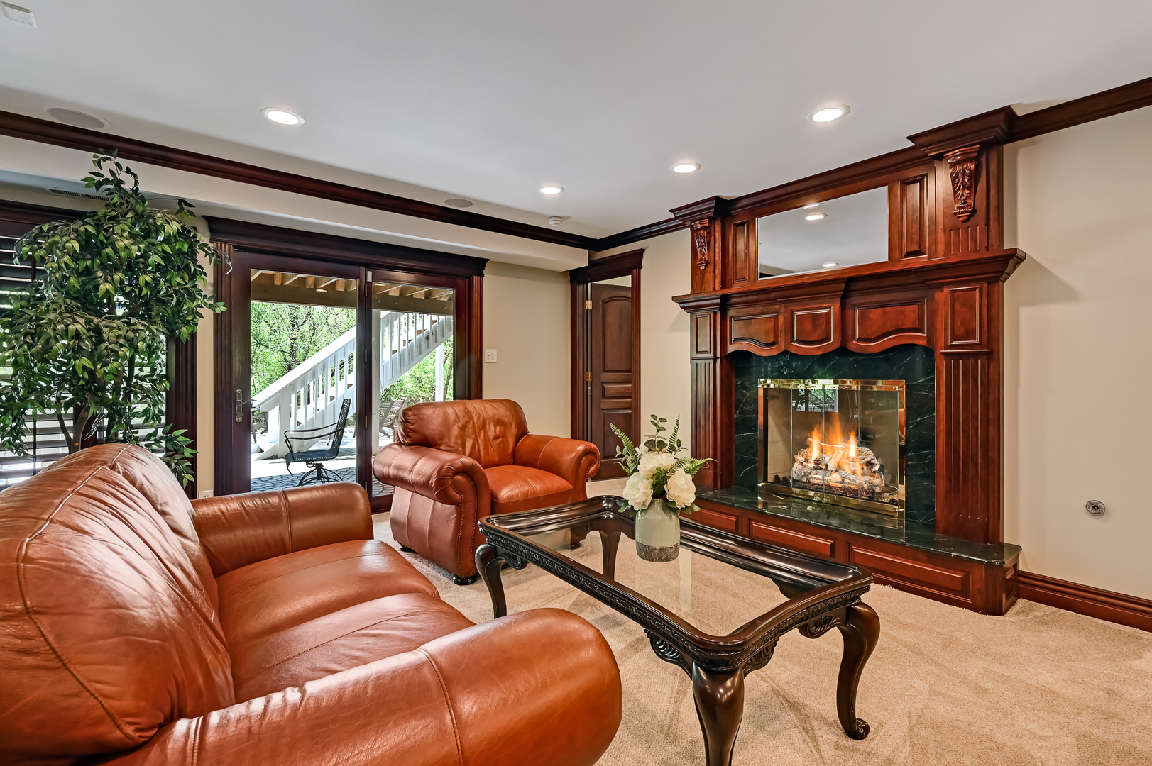 9301 Falling Waters Drive East Burr Ridge, IL 60527 - Photo 36 of 52 a living room with furniture a floor to ceiling window and pool table