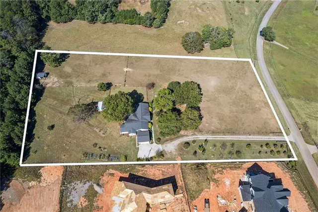 an aerial view of a house