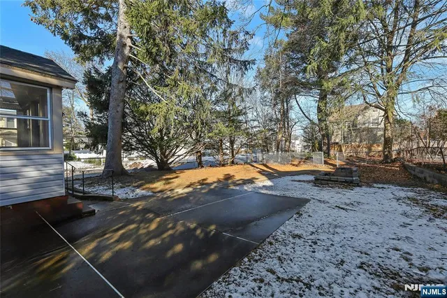 a view of yard with tree in front of it
