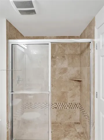 a city view with tall buildings