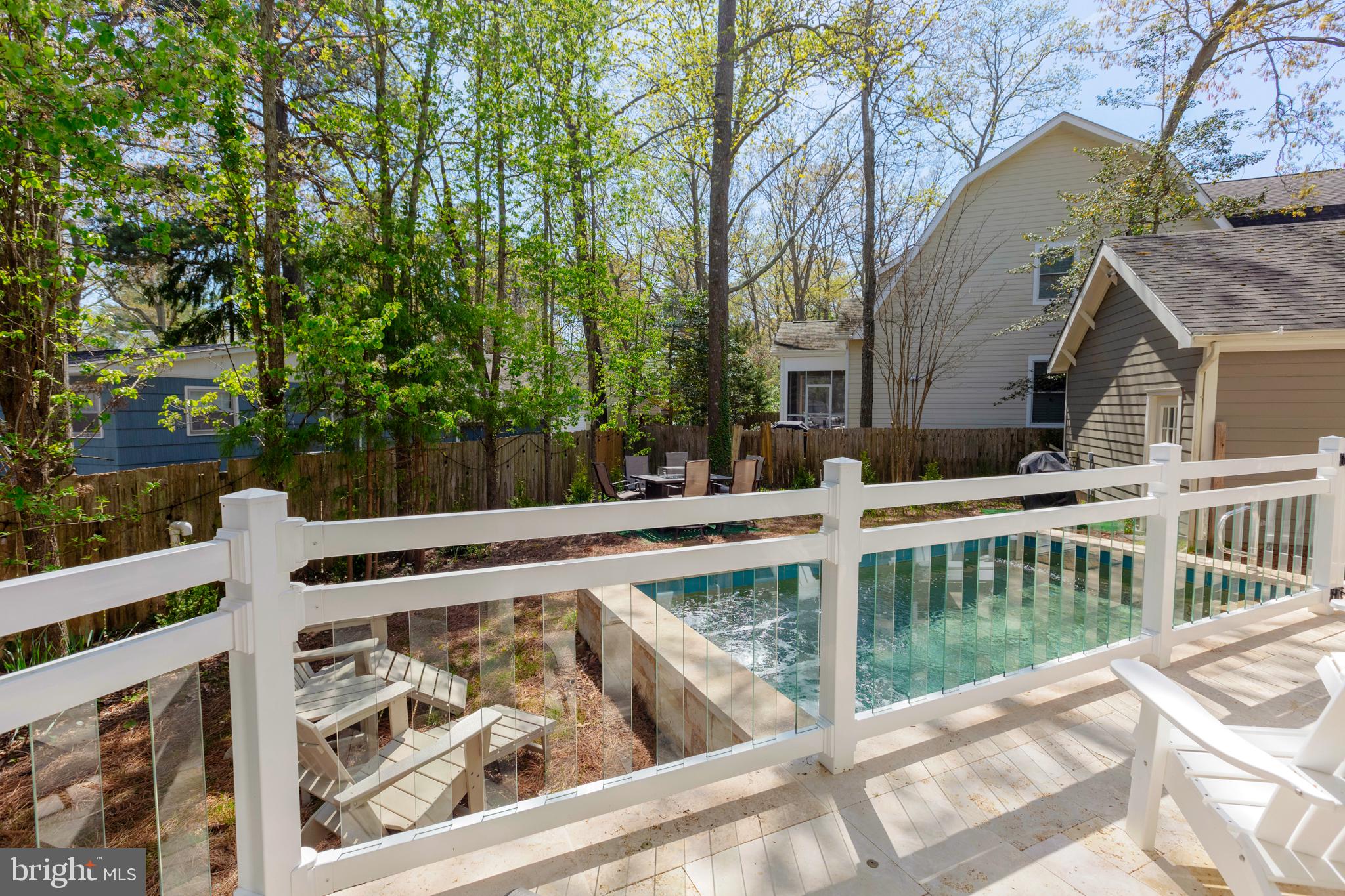 Deck overlooking pool