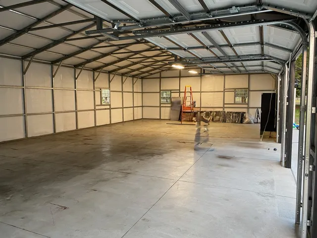 a view of a swimming pool with an outdoor space