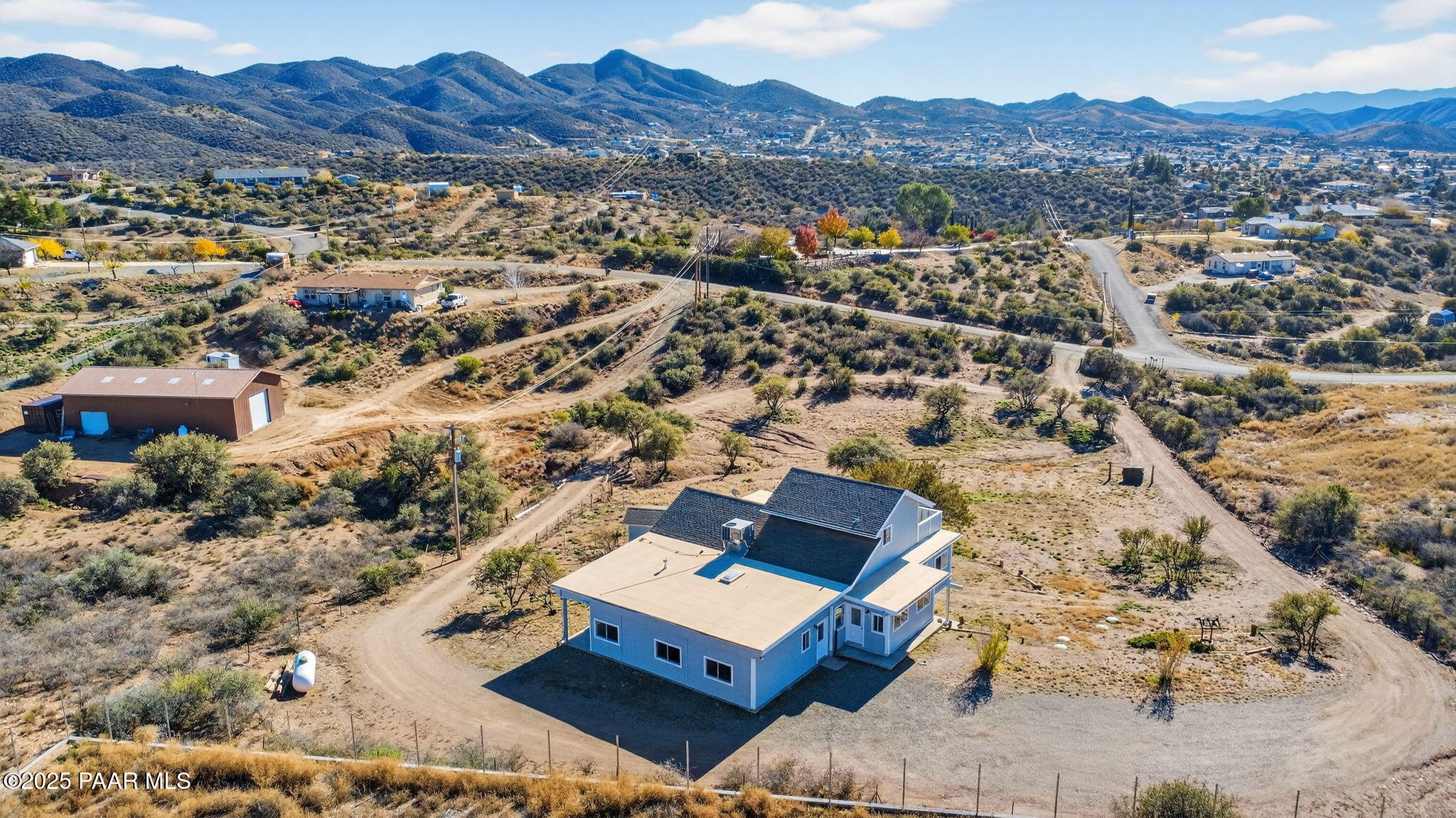 14410 East Blue Ridge Road Dewey-Humboldt, AZ 86327 - Photo 60 of 60 an aerial view of residential house with outdoor space