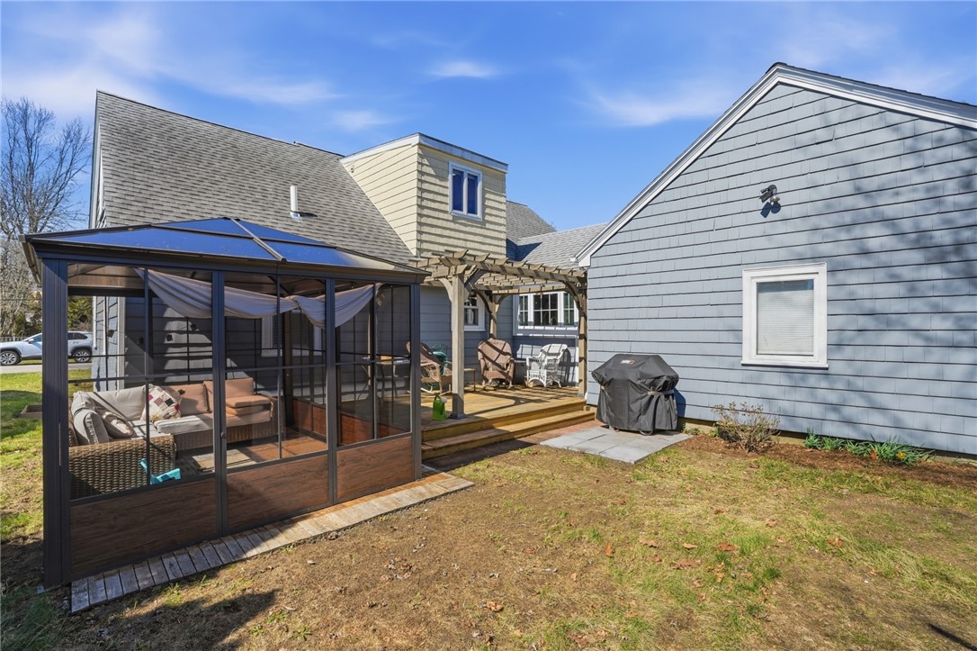 2 Duncan Road East Providence, RI 02916 - Photo 29 of 39 Private yard with new screen house and pergola covered deck.