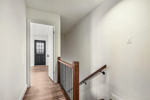 a view of a hallway with a hallway