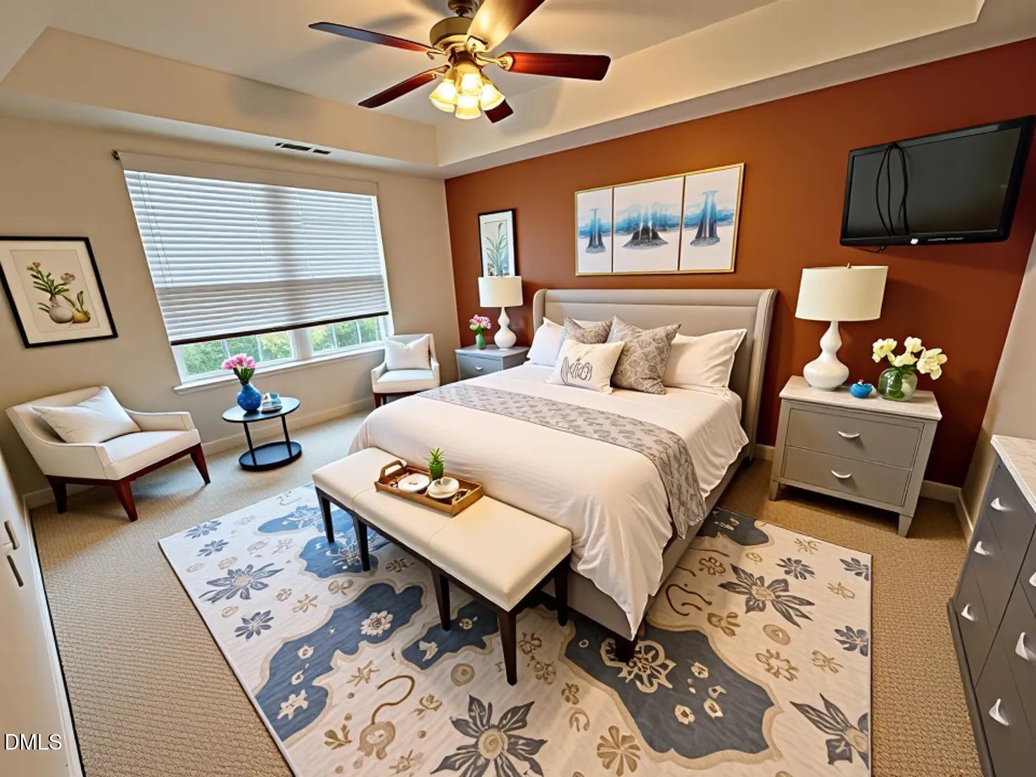 125 River Pearl Street Raleigh, NC 27603 - Photo 10 of 34 a spacious bedroom with a bed a couch and a window
