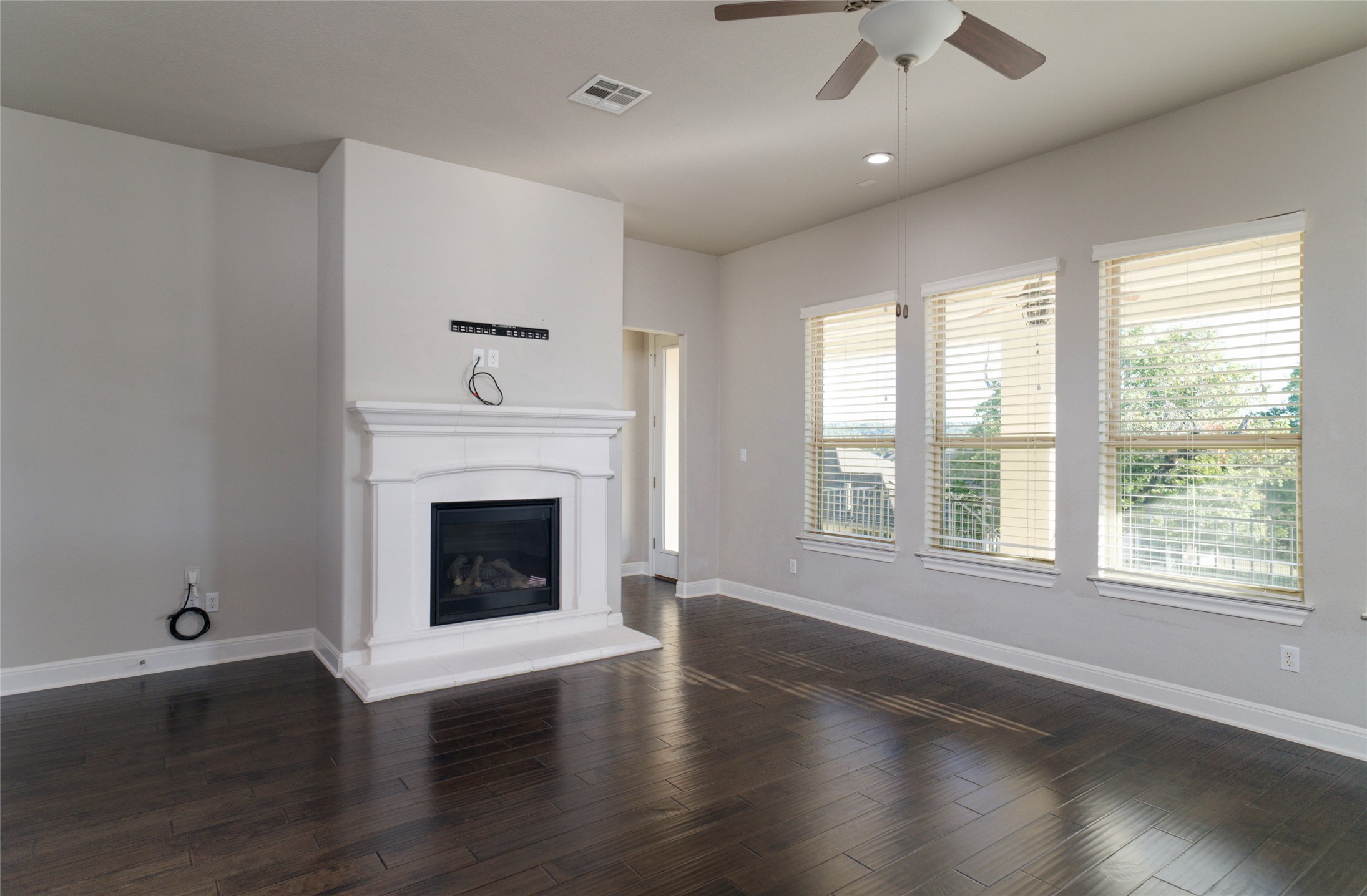 4001 Goodnight Trail Leander, TX 78641 - Photo 9 of 35 a living room with wooden floors and fireplace