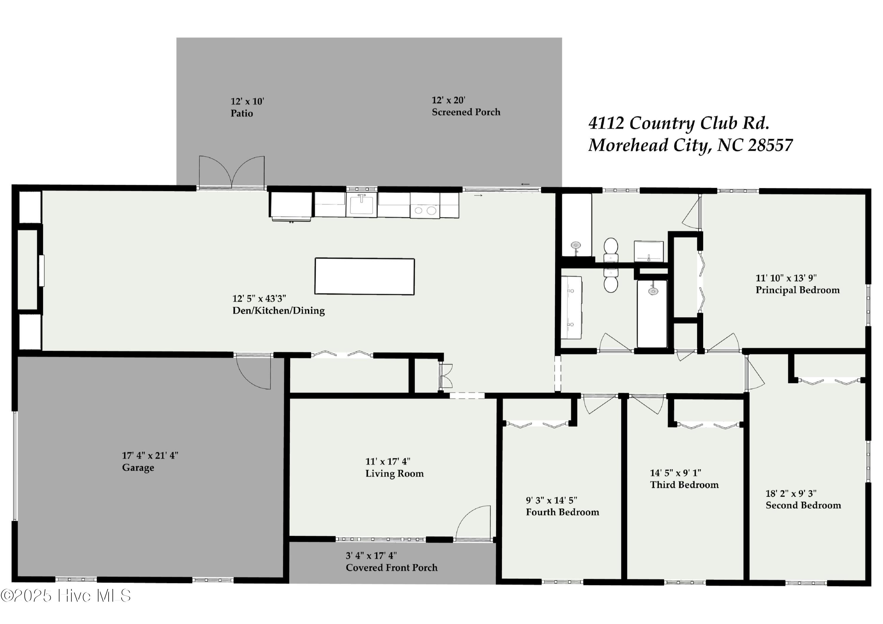 4112 Country Club Road Morehead City, NC 28557 - Photo 53 of 53 2D Floor Plan