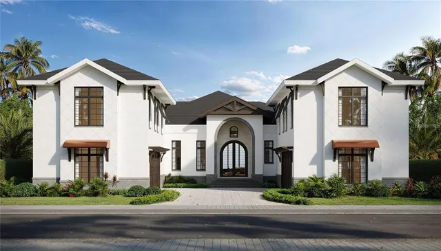 a front view of multiple houses