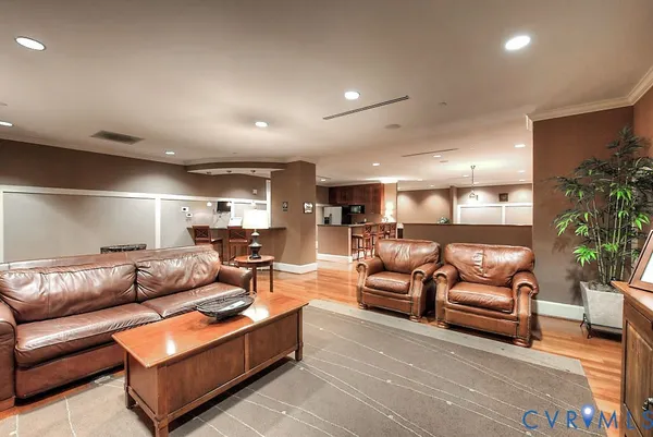 a living room with furniture and a couch