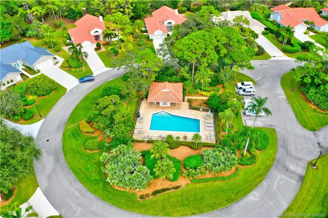 an aerial view of a house