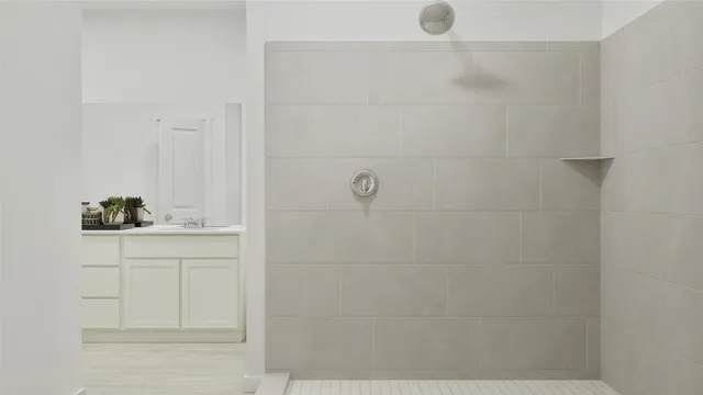 a bathroom with a shower