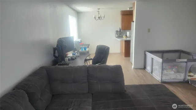 a bathroom with a sink vanity and a mirror