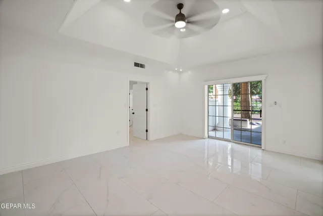 a view of small space with racks on the wall