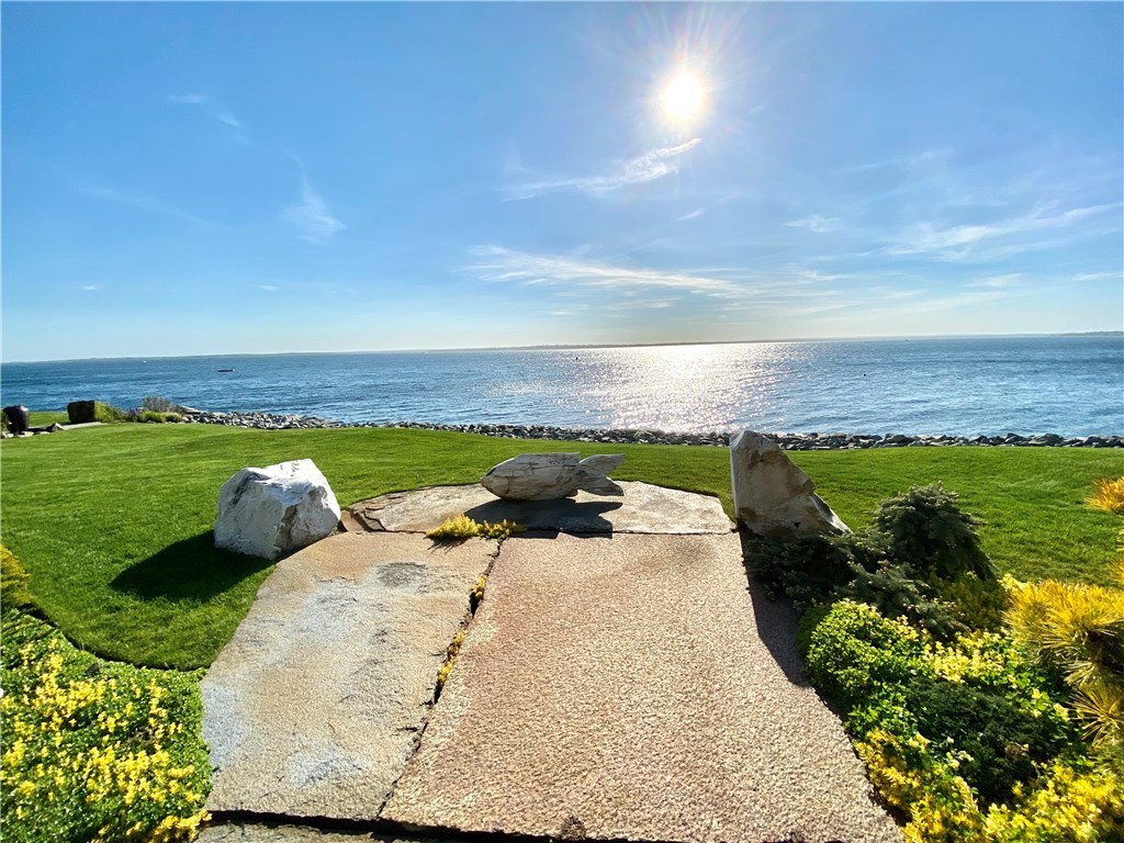 79 Shore Road Bristol, RI 02809 - Photo 2 of 47 View from the Tea House- Extraordinary location on Narragansett Bay- 1.4 private acres with private beach