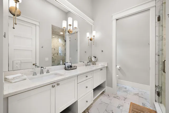 a bathroom with a shower