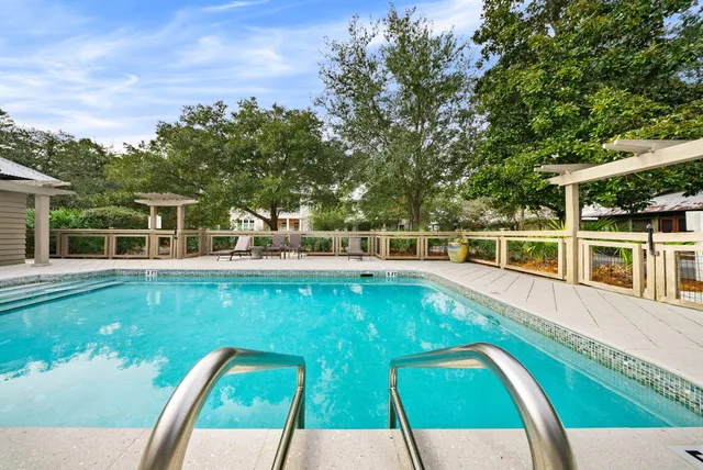 a view of a garden with an outdoor space