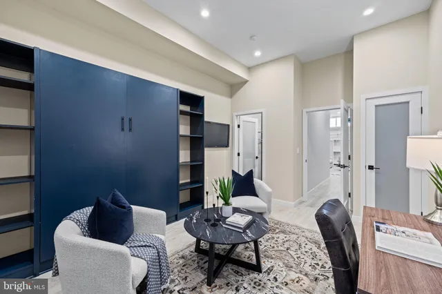 a view of a city with tall buildings