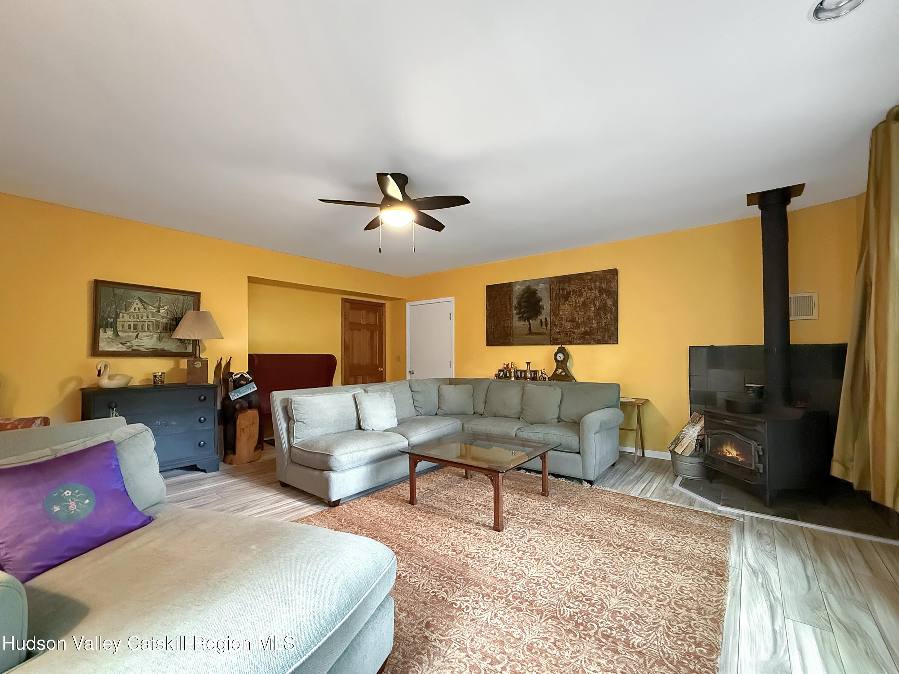 289 Red Falls Road Ashland, NY 12468 - Photo 16 of 44 a living room with furniture and a flat screen tv