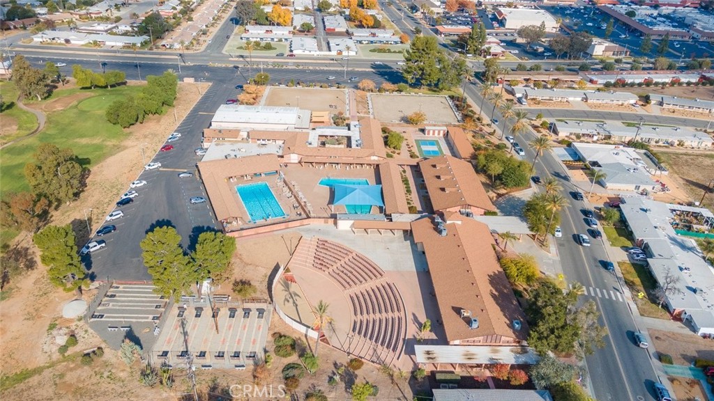 27262 Embassy Street Menifee, CA 92586 - Photo 32 of 35 an aerial view of a house with a swimming pool