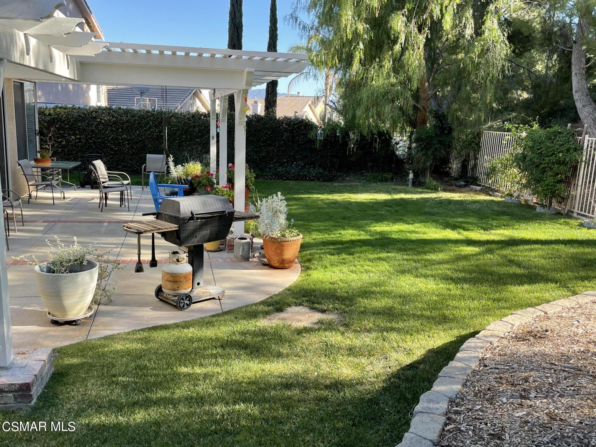 28587 Haskell Canyon Road Saugus, CA 91390 - Photo 24 of 26 a view of a backyard with sitting area and garden