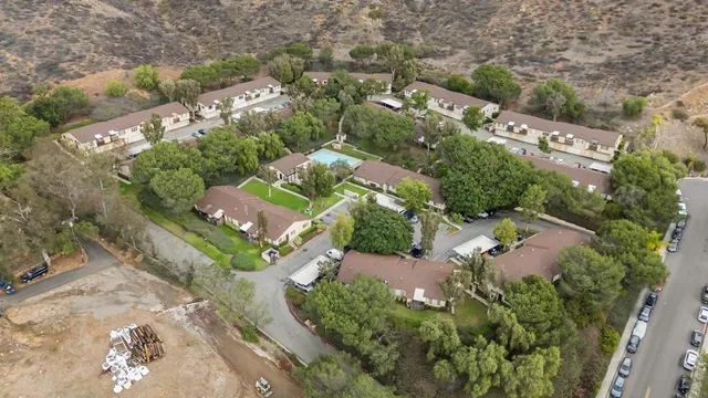 an aerial view of multiple house
