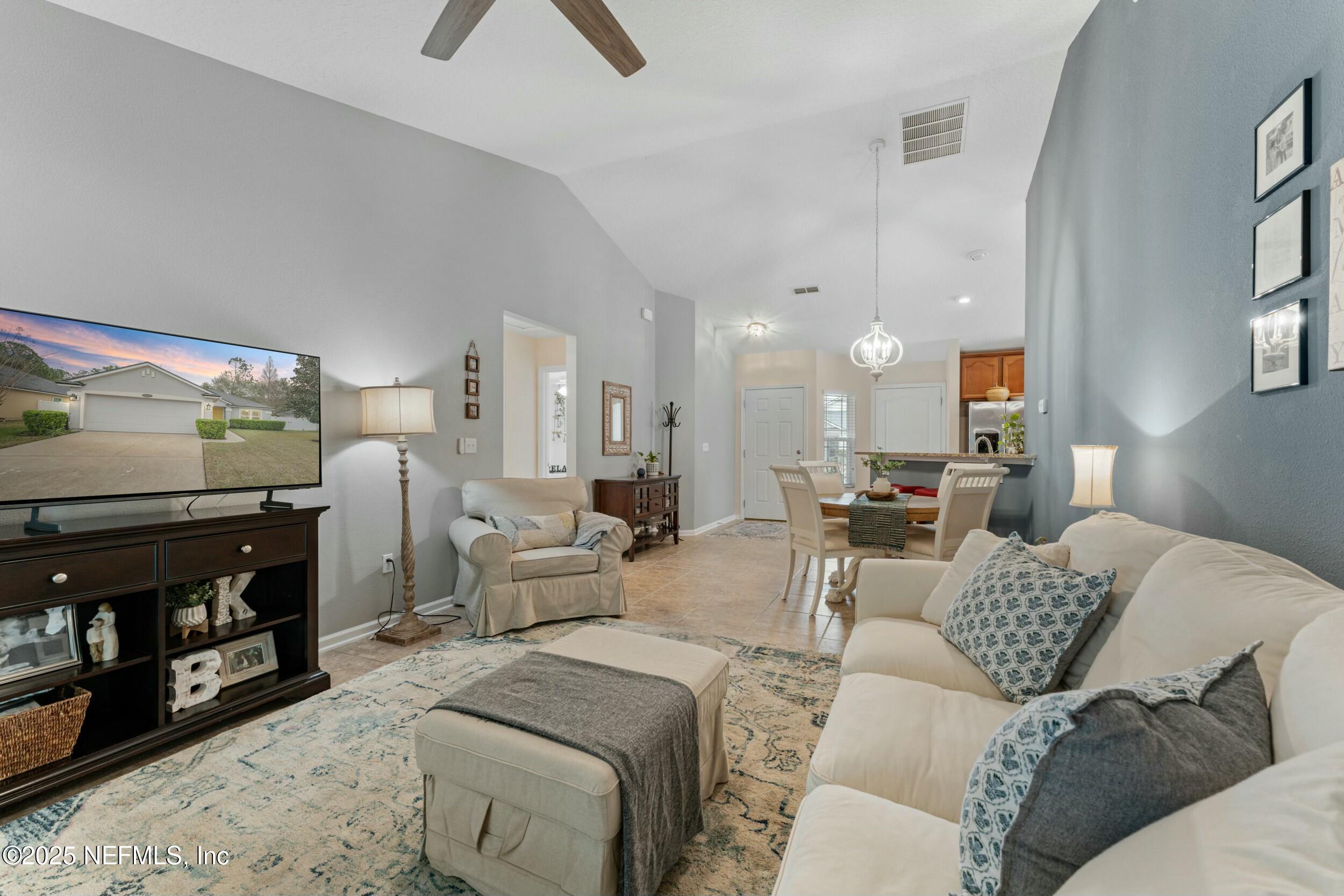 340 Sunshine Drive St. Augustine, FL 32086 - Photo 16 of 44 a living room with furniture and a flat screen tv