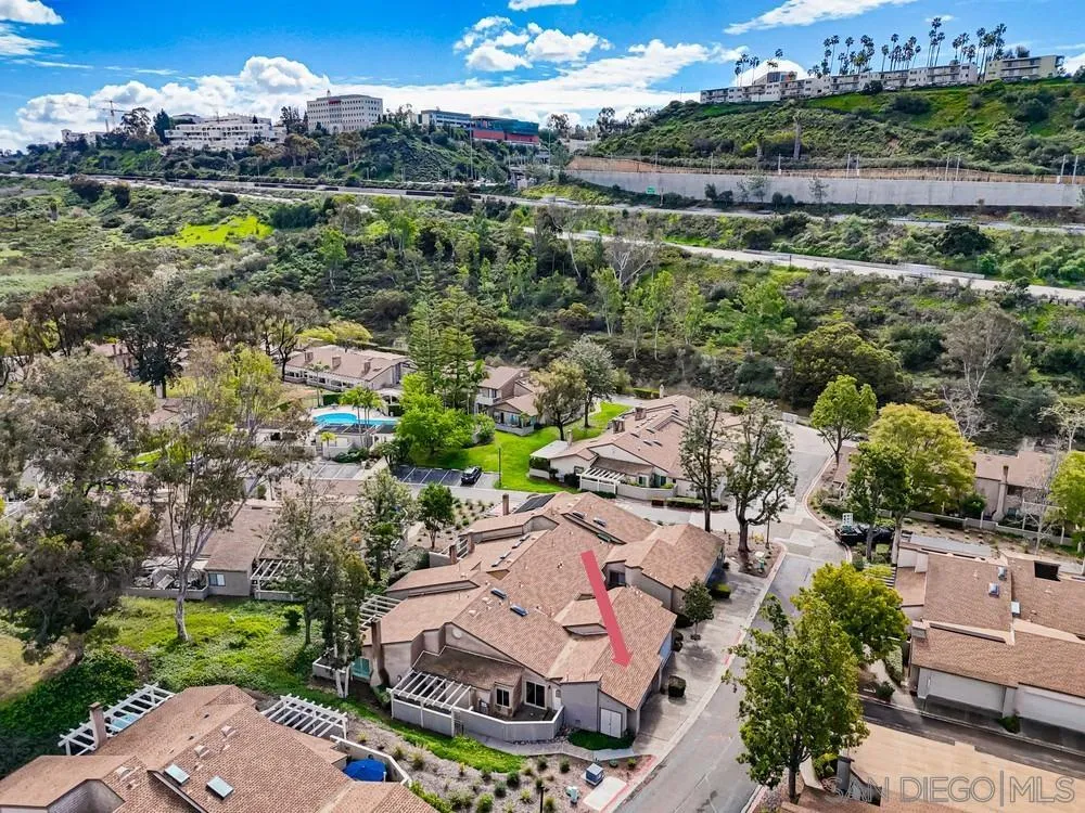 5571 Adobe Falls Road, Unit D San Diego, CA 92120 - Photo 6 of 60 an aerial view of a house with a garden