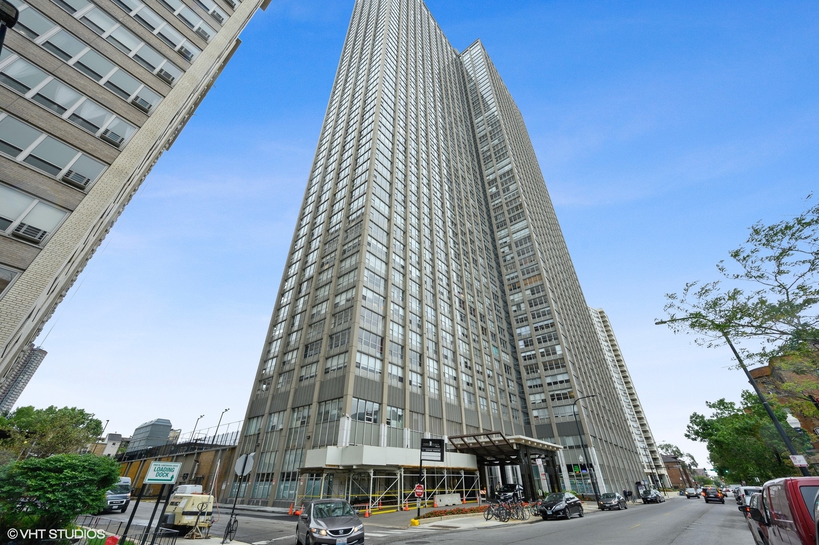 a view of a tall building