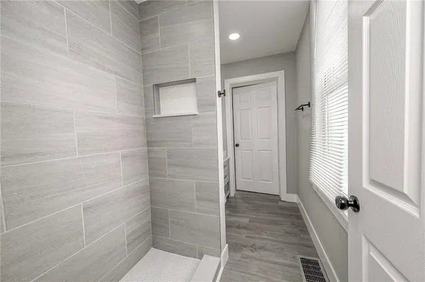 a bathroom with a shower