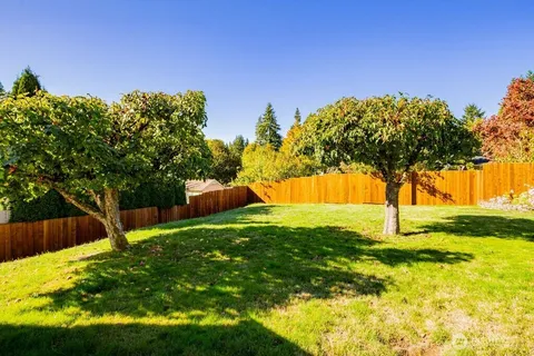 a backyard of a house with lots of green space