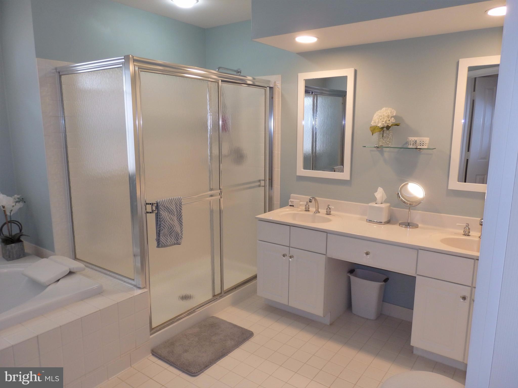 2454 Bear Den Road Frederick, MD 21701 - Photo 15 of 30 a bathroom with a double vanity sink mirror and shower