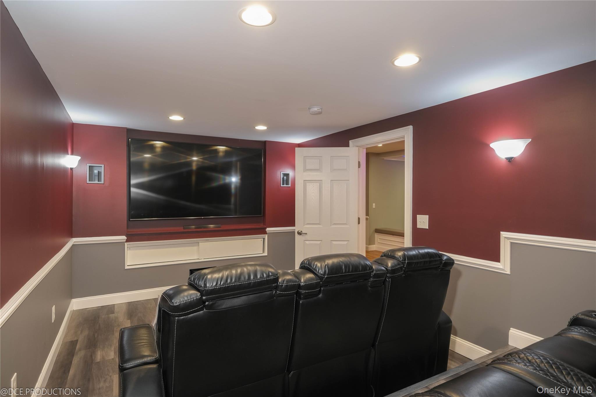163 Hapeman Hill Road Red Hook, NY 12571 - Photo 30 of 50 Cinema room with recessed lighting, and accent trim - seating for 9.