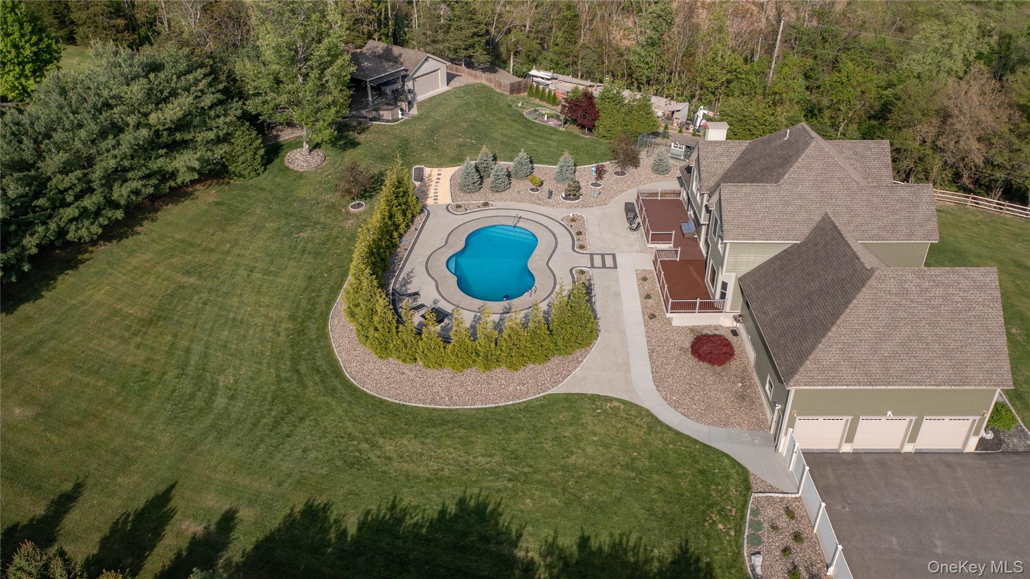 163 Hapeman Hill Road Red Hook, NY 12571 - Photo 37 of 50 View from above of property showcasing the private pool oasis