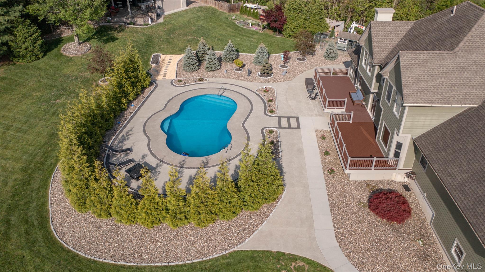 163 Hapeman Hill Road Red Hook, NY 12571 - Photo 4 of 50 Bird's eye view of private pool complex.