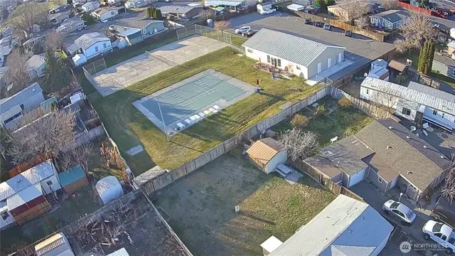 an aerial view of a house