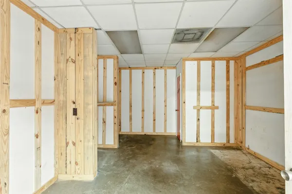 a view of a hallway with workspace