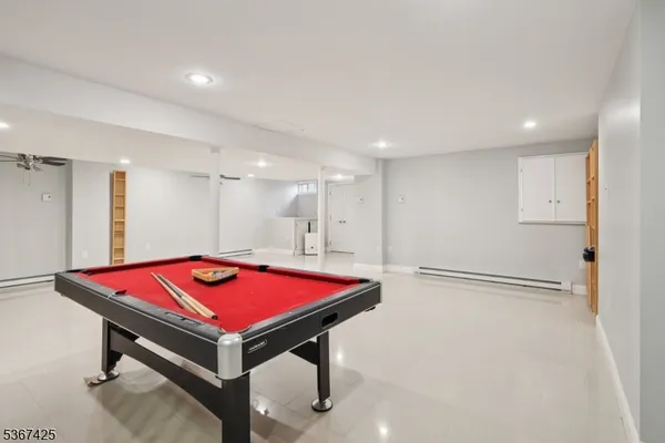 a room with pool table
