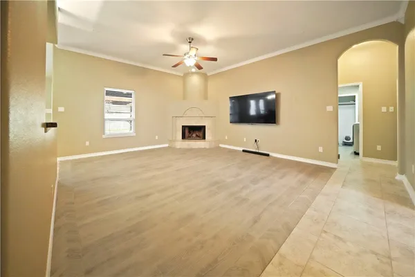 a view of a livingroom with a flat screen tv