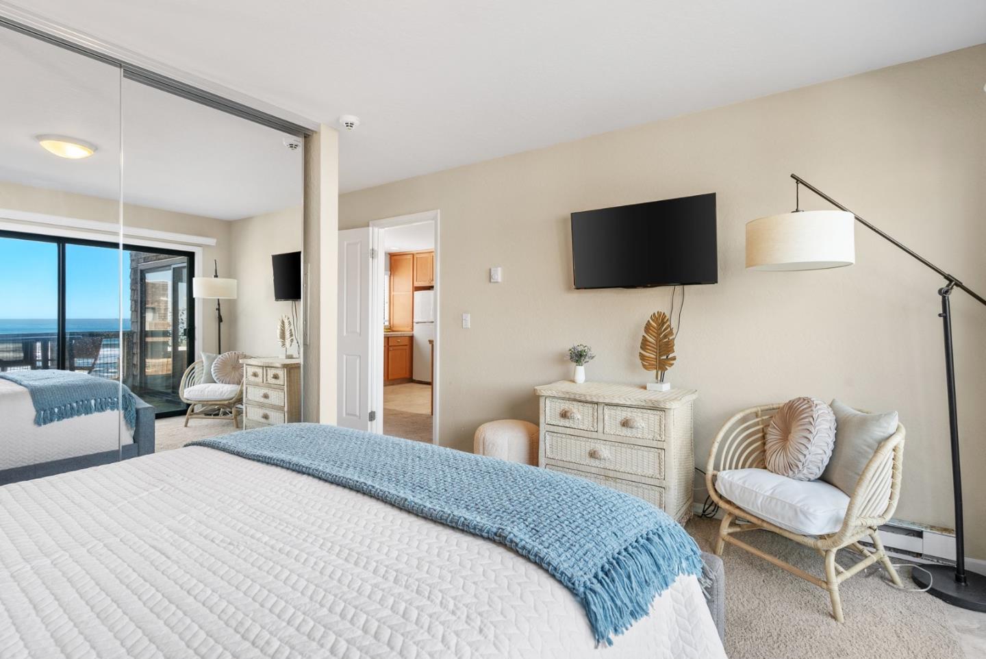 101 Shell Road, Unit 64 Watsonville, CA 95076 - Photo 22 of 35 a bedroom with a bed and a flat screen tv