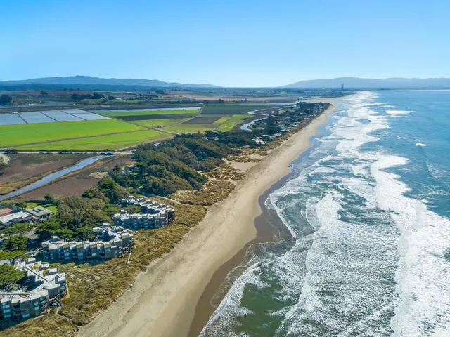 a view of an ocean and beach