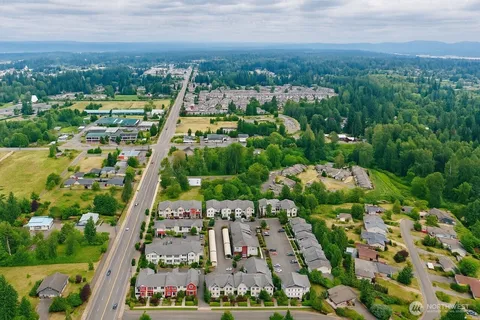 an aerial view of multiple house