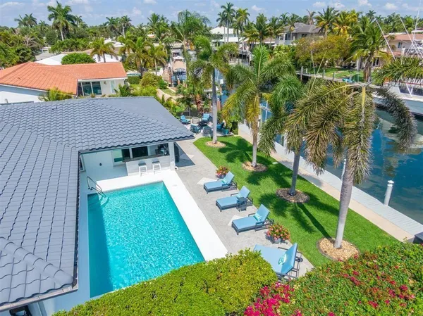 a backyard of a house with lots of green space