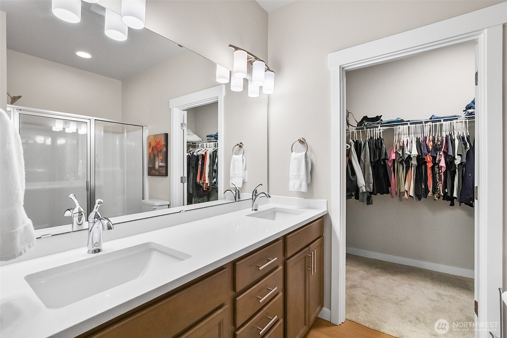 772 Parkland Loop Sedro-Woolley, WA 98284 - Photo 17 of 40 a bathroom with a sink double vanity and a mirror