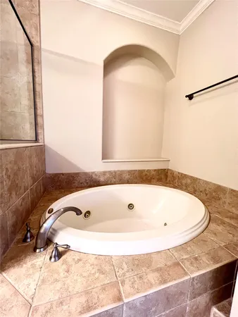 a bathroom with a tub