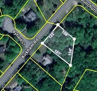 an aerial view of a backyard