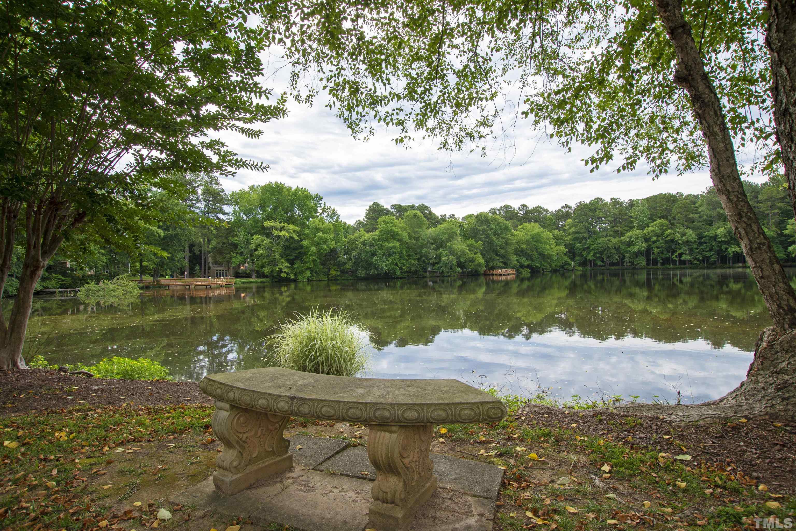 1912 Amity Hill Court Raleigh, NC 27612 - Photo 33 of 36 a view of a lake from a yard