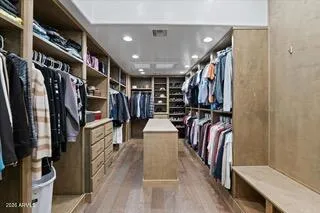 a view of a walk in closet